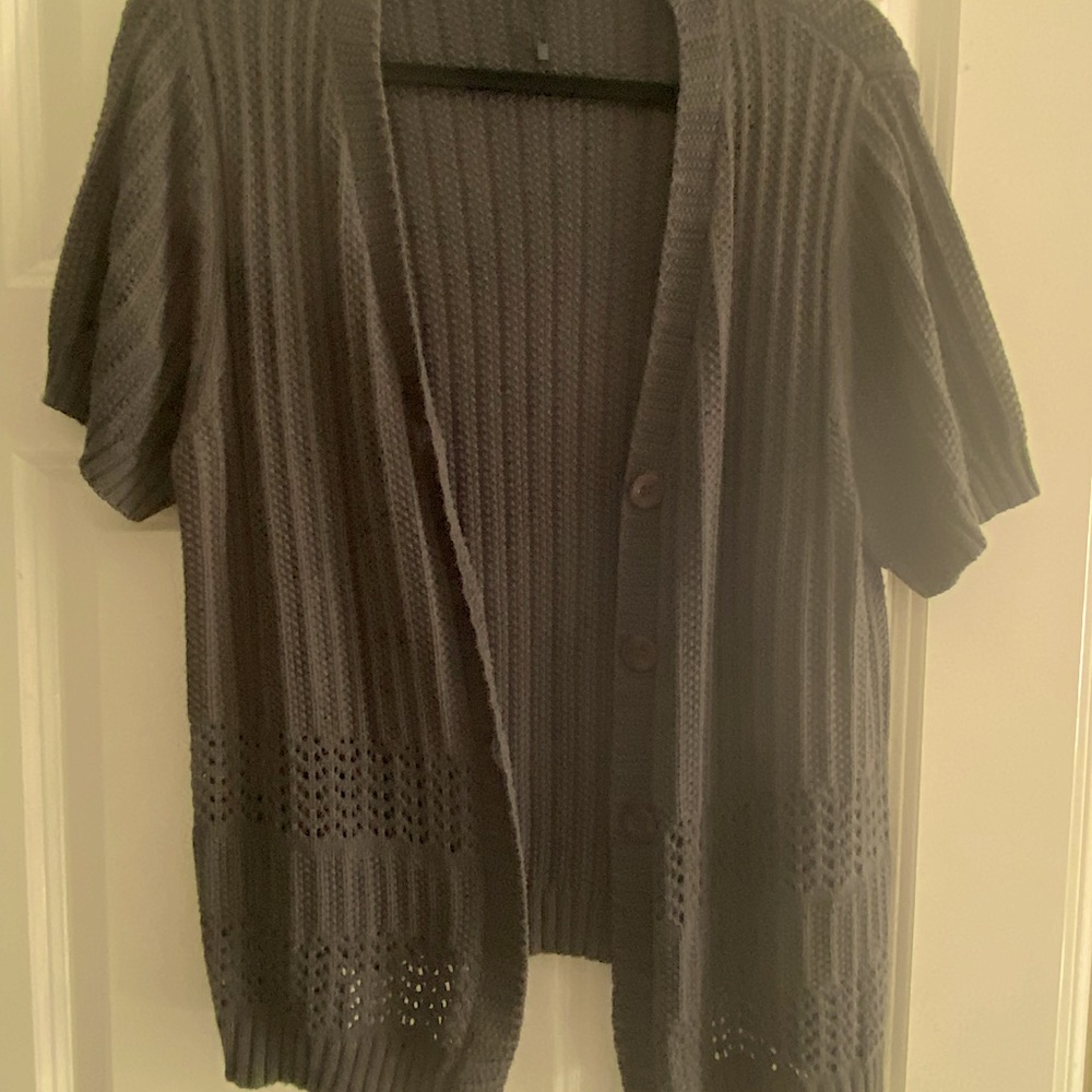 Dark gray Bexley’s sweater.